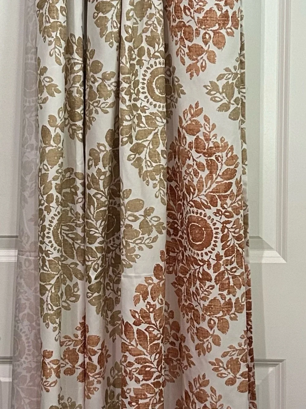 Madison Park Claire Shower Curtain in Beige & Terracotta 72X72 - Home Bath